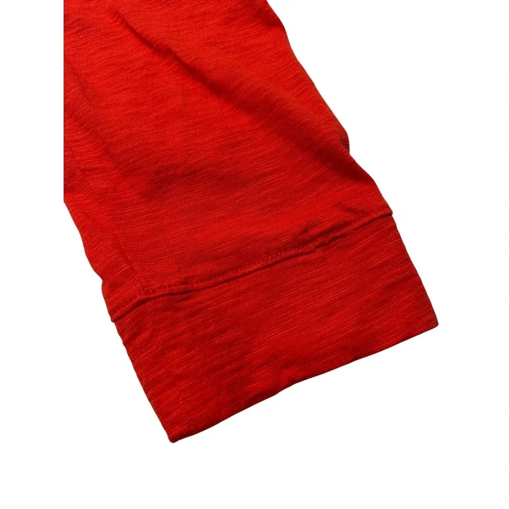 Chicos Womens Top 3/4 Sleeve Button Back Orange Red Cotton‎ Blend Size M - Picture 6 of 8